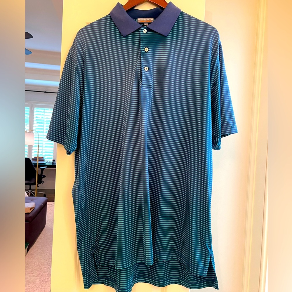 Peter Millar Summer Comfort polo in navy and green